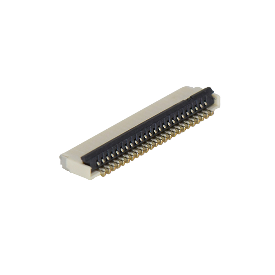F0501 FPC FFC连接器Pitch 0.50mm 90°H1.00mm 卧贴双面接后掀盖 SMT型FPC 24Pin本色 镀半金接触点及焊接脚点1u，镍底35-60u.